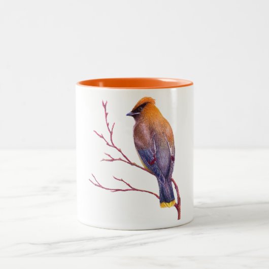 ZederWaxwing Zweifarbige Tasse (Mittel)