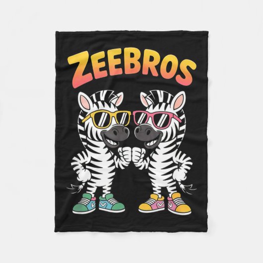 Zeebros Cute Zebra Duo Design For Zebros Lovers Fleecedecke (Vorderseite)