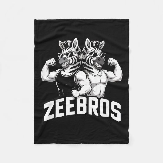 Zeebros Cute Zebra Duo Design For Zebros Lovers  Fleecedecke (Vorderseite)