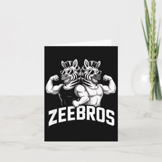 Zeebros Cute Zebra Duo Design For Zebros Lovers Karte (Vorderseite)