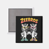 Zeebros Cute Zebra Duo Design For Zebros Lovers  Magnet (Vorderseite/Rückseite)