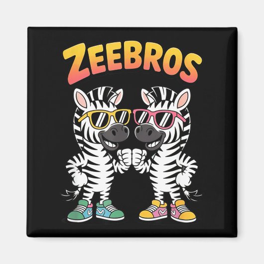Zeebros Cute Zebra Duo Design For Zebros Lovers Magnet (Vorne)