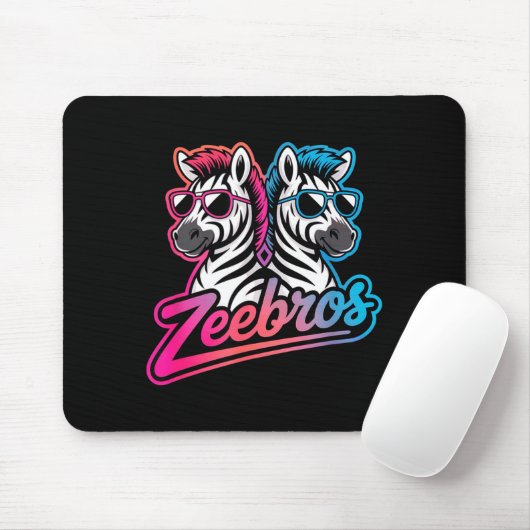 Zeebros Cute Zebra Duo Design For Zebros Lovers Mousepad (Mit Mouse)