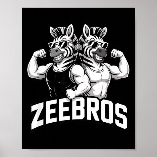 Zeebros Cute Zebra Duo Design For Zebros Lovers  Poster (Vorne)