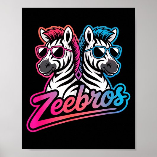 Zeebros Cute Zebra Duo Design For Zebros Lovers Poster (Vorne)
