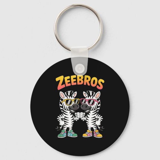 Zeebros Cute Zebra Duo Design For Zebros Lovers  Schlüsselanhänger (Vorderseite)