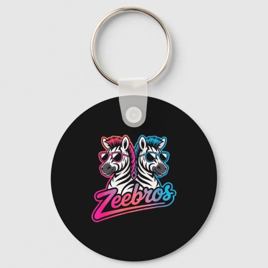 Zeebros Cute Zebra Duo Design For Zebros Lovers Schlüsselanhänger (Vorderseite)
