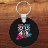 Zeebros Cute Zebra Duo Design For Zebros Lovers Schlüsselanhänger (Vorderseite)