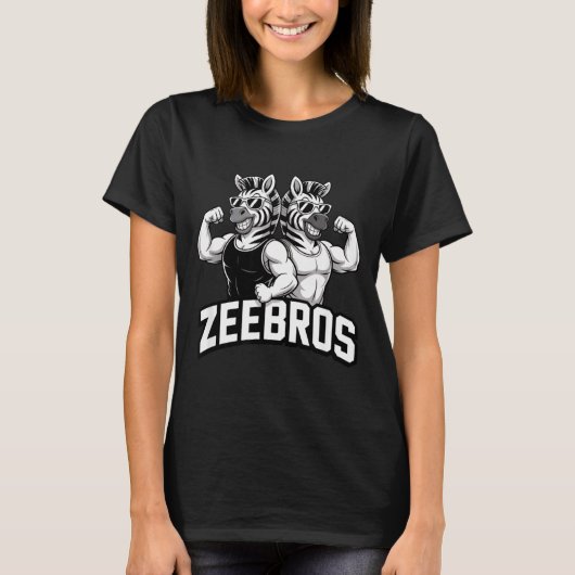 Zeebros Cute Zebra Duo Design For Zebros Lovers  T-Shirt (Vorderseite)