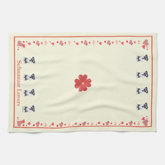 ZeeEw Schnauzer-Herz-Geschirrtuch Geschirrtuch (Horizontal)