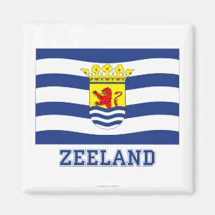 Zeeland-Flagge mit Namen Magnet