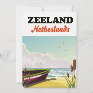 Zeeland Niederlande Strand Reiseplakat Einladung