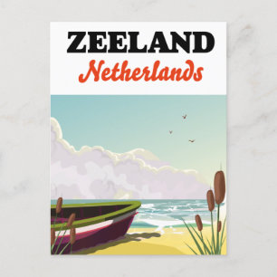 Zeeland Niederlande Strand Reiseplakat Postkarte