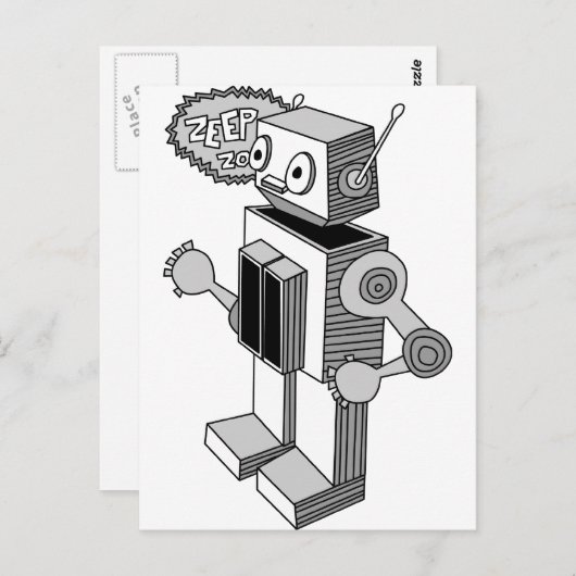 Zeep Zop Robot Postkarte (Vorne/Hinten)