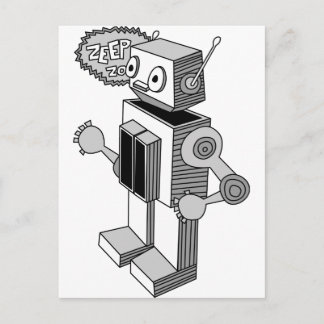 Zeep Zop Roboter Postkarte