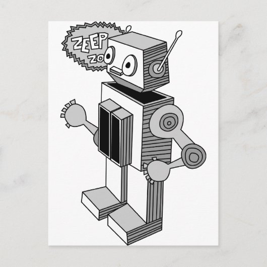 Zeep Zop Roboter Postkarte (Vorderseite)