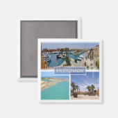 zEG065 mosaic of HURGHADA Red Sea in Egypt, Fridge Magnet (Vorderseite/Rückseite)