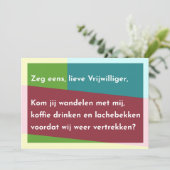 Zeg eens, lieve Vrijwilliger Dankeskarte (Stehend Vorderseite)