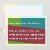 Zeg eens, lieve Vrijwilliger Dankeskarte (Vorne/Hinten)