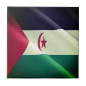 zEH002 WESTERN SAHARA, Waving Flag, Afrika, Fliese (Vorderseite)