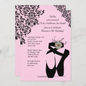 Zehe-Schuhe mit schwarzer Spitze-Einladung Einladung (Vorne/Hinten)