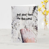 Zehen in der Sand-Grußkarte Karte (Gelbe Blume)