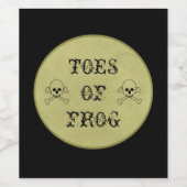 Zehen von FroschHalloween-Potion Weinetikett (Einzelnes Label)
