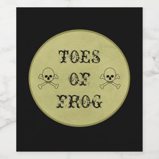 Zehen von FroschHalloween-Potion Weinetikett (Einzelnes Label)