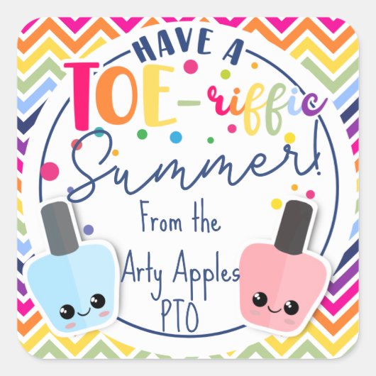 Zehennagel Quadratischer Aufkleber (Vorderseite)