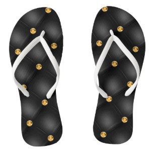 Zehenstegsandalen mit goldenen Edelsteinen Badesandalen