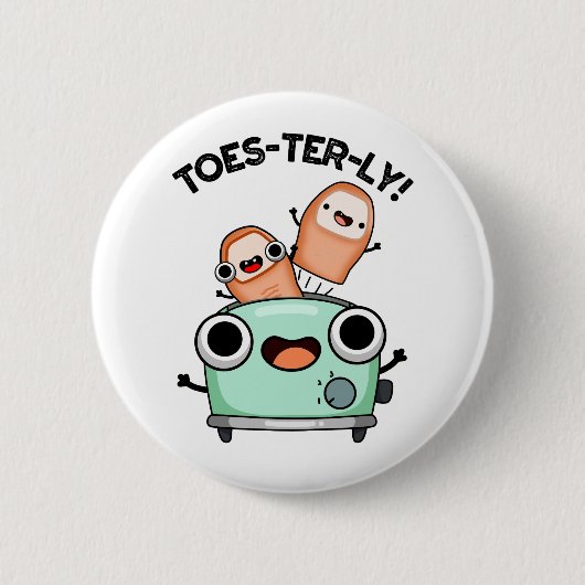 Zehenvierteljährlicher Funny Toe Pun Button (Vorderseite)