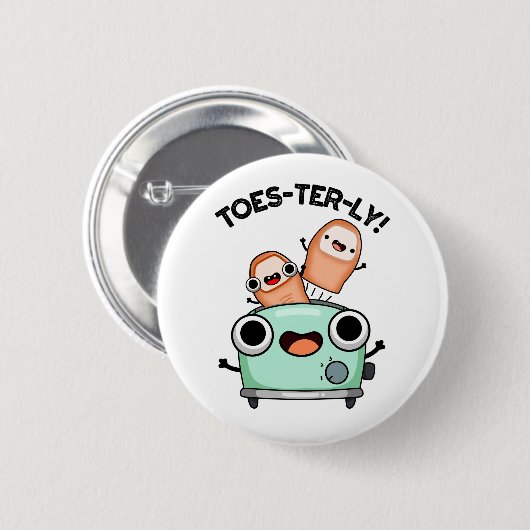 Zehenvierteljährlicher Funny Toe Pun Button (Vorne & Hinten)