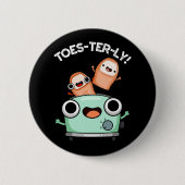 Zehenvierteljährlicher Funny Toe Pun Dark BG Button (Vorderseite)