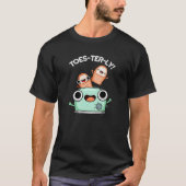 Zehenvierteljährlicher Funny Toe Pun Dark BG T-Shirt (Vorderseite)