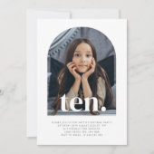 Zehn Arched Foto Geburtstag Einladung (Vorderseite)