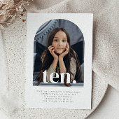 Zehn Arched Foto Geburtstag Einladung