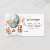 Zehn Baby Dusche Niedlich Bärentaucher-Raffle Tick Begleitkarte (Vorderseite)