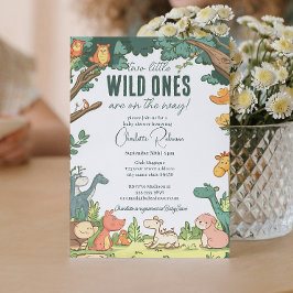 Zehn Babydusche bei Niedlichen Waldtieren Einladung