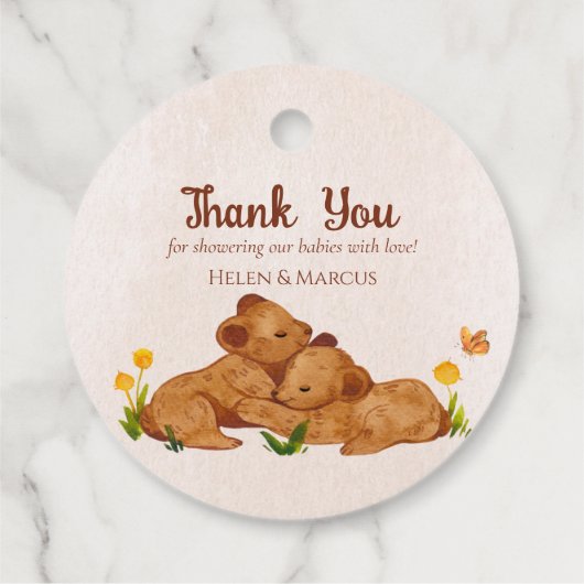 Zehn Babys geschlechtsneutral danke Geschenkanhänger (Rückseite)