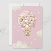 Zehn Bärenballons Vorwarte Baby Girl Dusche Einladung (Rückseite)
