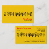 Zehn Bäume - Schwarz und Rot auf Bernstein Visitenkarte (Vorne/Hinten)