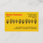 Zehn Bäume - Schwarz und Rot auf Bernstein Visitenkarte (Rückseite)