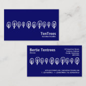 Zehn Bäume - weiß auf dunkelblau Visitenkarte (Vorne/Hinten)