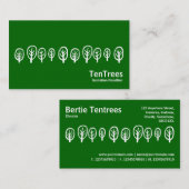 Zehn Bäume - Weiß auf Gras-Grün Visitenkarte (Vorne/Hinten)