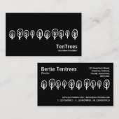 Zehn Bäume - weiß auf schwarz Visitenkarte (Vorne/Hinten)