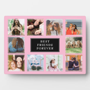 Zehn beste Freunde für immer Foto Collage pink Fotoplatte