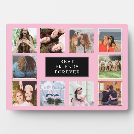 Zehn beste Freunde für immer Foto Collage pink Fotoplatte (Vorderseite)