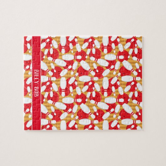 Zehn Button Bowling Alley Balls and Buttone Strike Puzzle (Horizontal)