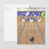 Zehn Button Bowling Alley Postkarte (Vorne/Hinten)