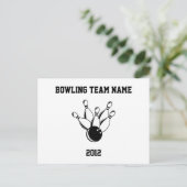 Zehn Button Bowling, Bowling Team Name, 2012 Postkarte (Stehend Vorderseite)
